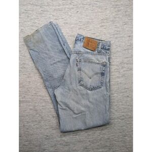 VTG Levis‎ 505 Jeans Mens 33x32 Blue Straight Leg Regular USA 90s Thrashed Read